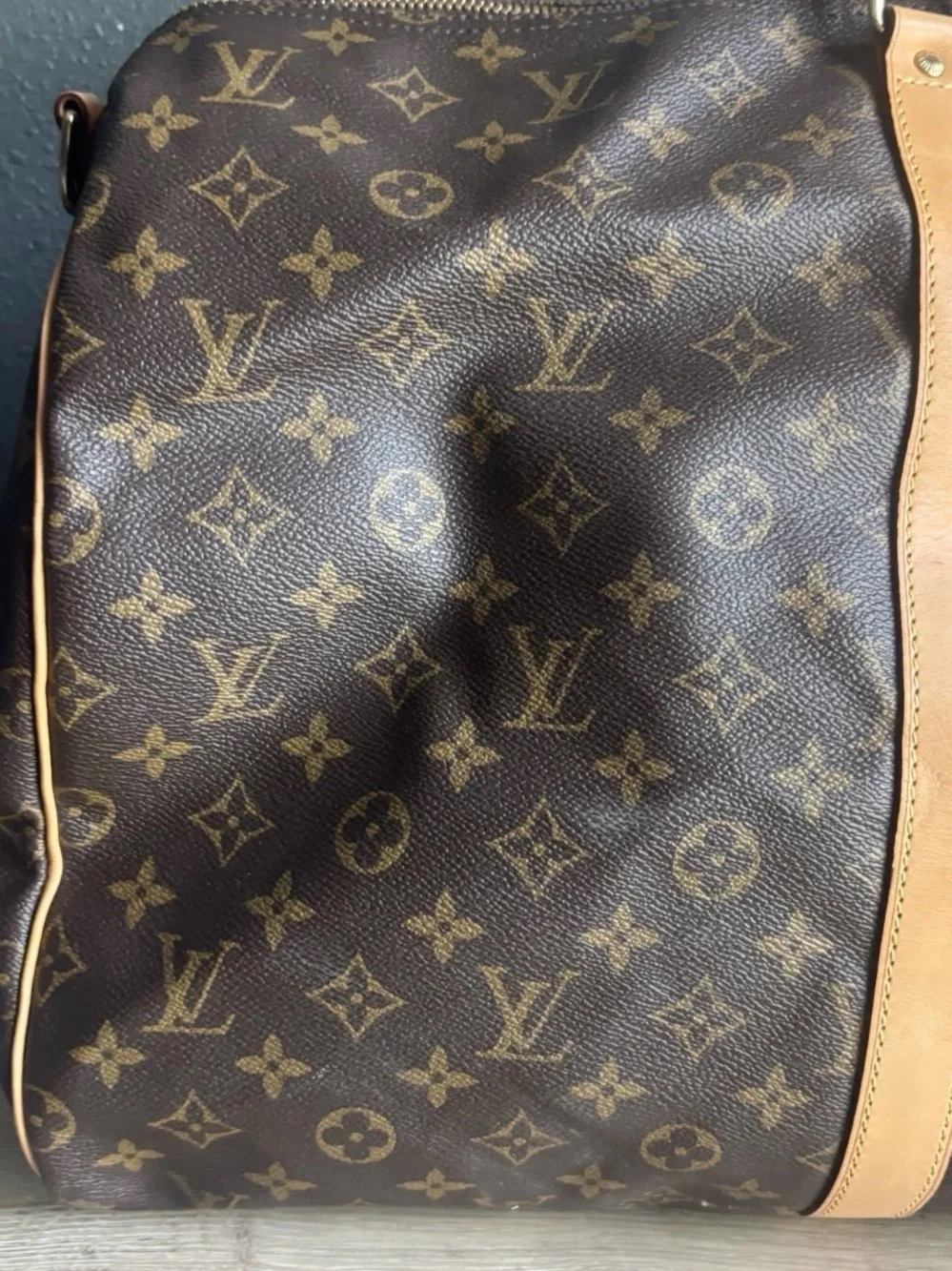 Auth LOUIS VUITTON Keepall Bandouliere 55 Monogram Canvas Duffel Bag JD Initial